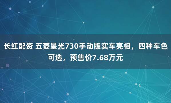 长红配资 五菱星光730手动版实车亮相，四种车色可选，预售价7.68万元